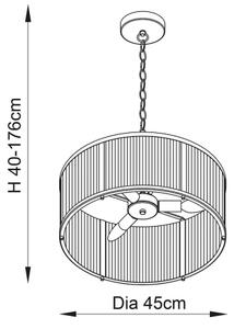 Endon 106282 - Závesný luster RIDGETON na reťazi 3xE14/6W/230V, mosadz