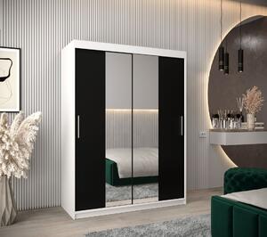Skriňa s posuvnými dverami v šírke 150 cm TIMEA 1 - biela / čierna