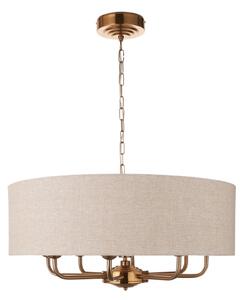 Endon 110727 - Luster na reťazi HIGHCLERE 8xE14/40W/230V béžová/mosadz priemer 70 cm