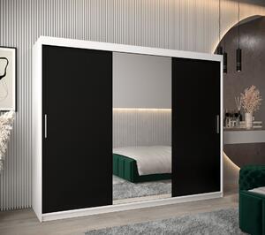Skriňa s posuvnými dverami v šírke 250 cm TIMEA 1 - biela / čierna