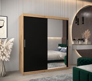 Skriňa s posuvnými dverami v šírke 180 cm TIMEA 2 - dub artisan / čierna