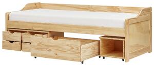 Posteľ svetlohnedá borovicové drevo 90 x 200 cm s úložným priestorom zásuvky moderný štýl detská izba