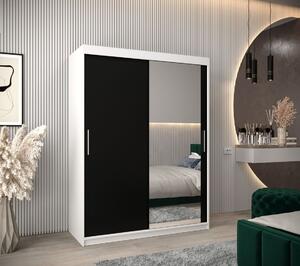 Skriňa s posuvnými dverami v šírke 150 cm TIMEA 2 - biela / čierna