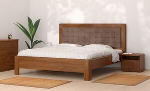 BMB ADRIANA STAR - masívna dubová posteľ s čalúneným čelom 200 x 200 cm