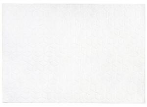 Koberec z umelej zajačej kožušiny biely 160 x 230 cm umelá polyesterová kožušina mäkký huňatý s vysokým vlasom