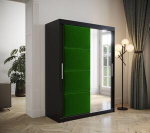 Šatníková skriňa s posuvnými dverami 150 cm TALIA - čierna / zelená