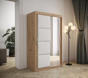 Šatníková skriňa s posuvnými dverami 120 cm TALIA - dub artisan / biela