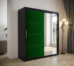 Šatníková skriňa s posuvnými dverami 180 cm TALIA - čierna / zelená