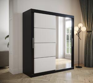 Šatníková skriňa s posuvnými dverami 180 cm TALIA - čierna / biela
