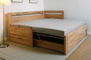 BMB TANDEM ORTHO bez roštov 90 x 200 cm - rozkladacia posteľ z bukového masívu vysoká ľavá