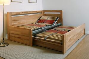 BMB TANDEM ORTHO bez roštov 90 x 200 cm - rozkladacia posteľ z bukového masívu vysoká ľavá