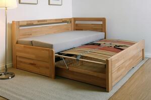 BMB TANDEM ORTHO bez roštov 90 x 200 cm - rozkladacia posteľ z bukového masívu bez podrúčok