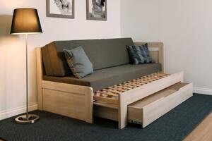 BMB TANDEM PLUS s roštom 90 x 200 cm - rozkladacia posteľ z lamina vysoká ľavá
