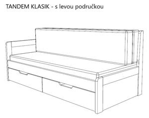 BMB TANDEM KLASIK s roštom a úložným priestorom 90 x 200 cm - rozkladacia posteľ z lamina