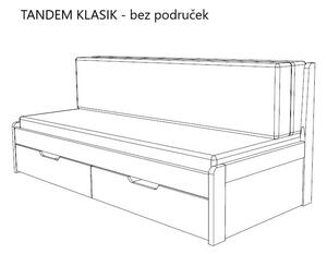 BMB TANDEM KLASIK s roštom a úložným priestorom 80 x 200 cm - rozkladacia posteľ z bukového masívu