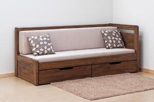 BMB TANDEM KLASIK s roštom a úložným priestorom 80 x 200 cm - rozkladacia posteľ z dubového masívu vysoká pravá