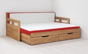 BMB TANDEM HARMONY s roštom a úložným priestorom 90 x 200 cm - rozkladacia posteľ z bukového masívu