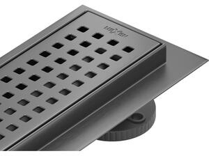 Mexen Flat 360° M08 sprchový žľab 50 cm, brúsený grafit, 1E25050-40