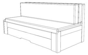 BMB TANDEM ORTHO bez roštov 90 x 200 cm - rozkladacia posteľ z lamina vysoká ľavá