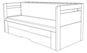 BMB TANDEM ORTHO bez roštov 90 x 200 cm - rozkladacia posteľ z bukového masívu