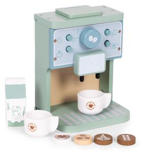 Detský drevený kávovar ECOTOYS – barista set 8 dielov, hra pre deti 3+