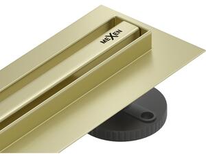 Mexen Flat 360° Slim sprchový žľab 50 cm, zlatá matná, 1A41050