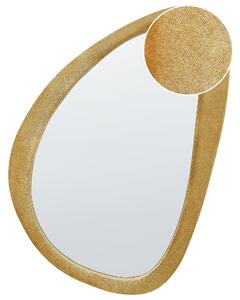 Nástenné zrkadlo žlté MDF zamatový rám sklo 61 x 91 cm nepravidelný tvar závesné na stenu moderný štýl