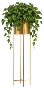 KOVOVÝ KVETINÁČ SO STOJANOM GOLDEN 95X21 CM ZLATÁ