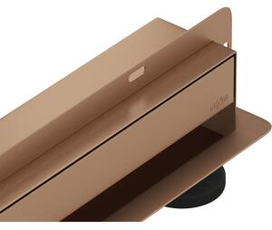Mexen Flat Wall, sprchový žľab na stenu 2v1, 50 cm, medená matná, 1C30050