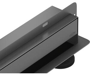 Mexen Flat Wall, sprchový žľab na stenu 2v1, 50 cm, brúsený grafit, 1E30050