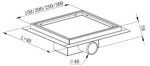Mexen Flat-Q M13 Podlahový Vpusť Štvorcový 15 x 15 cm, inox - 1010015
