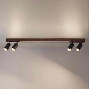 BRILAGI - LED Bodové svietidlo SELE 4xGU10/30W/230V + LED/25W čierna/dubový dekor