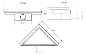 Mexen Flat-T, bodový podlahový vpust 20 cm, zlatá matná, 1A10320