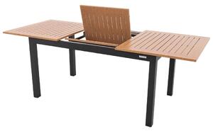Doppler EXPERT WOOD antracit - záhradný hliníkový rozkládací stôl s dekorom dreva - 150/210x90x75 cm