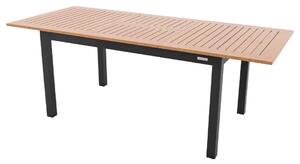 Doppler EXPERT WOOD antracit - záhradný hliníkový rozkládací stôl s dekorom dreva - 150/210x90x75 cm