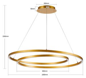 BRILAGI-LED Stmievateľný luster na lanku TWISTER LED/105W/230V 3000-6000K zlatá+DO
