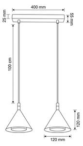 Brilagi - Závesný luster na lanku CONE DOUBLE 2xGX53/15W/230V čierna