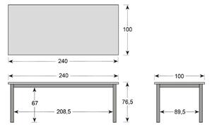 Doppler TAMAN LUCIANA - záhradný teakový stôl 240 x 100 x 76,5 cm