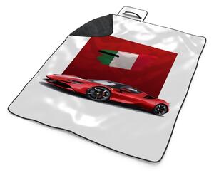 Sablio Plážová deka Ferrari Talianska vlajka na červenom bloku: 200x140 cm