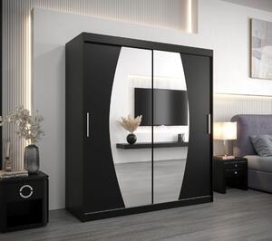 Skriňa s posuvnými dverami DITA - šírka 180 cm, čierna