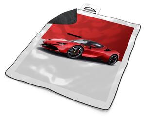 Sablio Plážová deka Ferrari na červeno-bielej: 200x140 cm