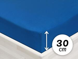 Jersey napínacie prestieradlo na vysoký matrac JR-016 Modré 80 x 200 - výška 30 cm