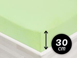 Jersey napínacie prestieradlo na vysoký matrac JR-018 Pastelovo zelené 80 x 200 - výška 30 cm