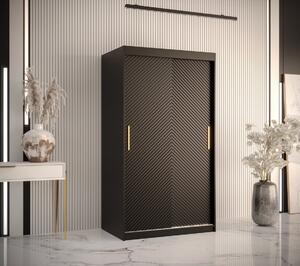 Skriňa s posuvnými dverami PAOLA - šírka 100 cm, čierna