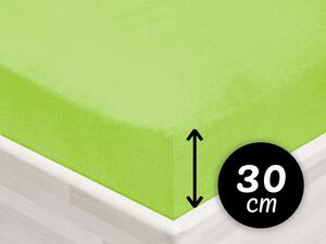 Jersey napínacie prestieradlo na vysoký matrac JR-019 Žiarivo zelené 100 x 200 - výška 30 cm