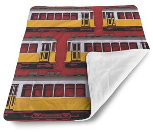Sablio Deka pre bábätko Lisabonské historické električky Červený Pattern - 80x100 cm