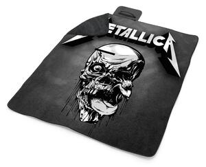 Sablio Plážová deka METALLICA Lebka Sivá: 200x140 cm