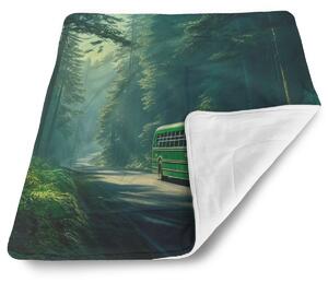 Sablio Deka pre bábätko Zelený autobus v lese - 80x100 cm