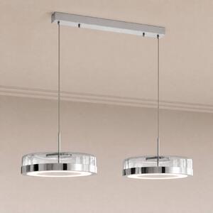 LED závesné svietidlo Lucande La Latta, 2-pl., 80 cm, chróm, sklo, Chrómová / strieborná, Sklo, Dizajn, Závesné svietidlo