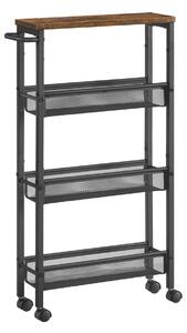 SONGMICS Pojízdný kuchyňský vozík Vasagle Compi 41 cm hnědý/černý